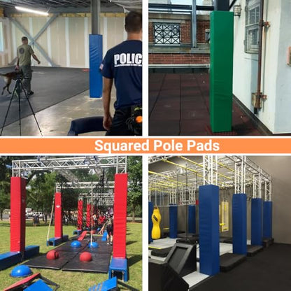 Safety Pole Pad – Square Pole Padding Basketball Pole Pads, 1” Thick Closed Cell Foam for Impact Safety, Weatherproof Goal Padding Pole, UV-Resistant Vinyl Cover, Hook/Loop, 4 FT Tall - color: DARK BLUE, size: 3.5" x 3.5" square