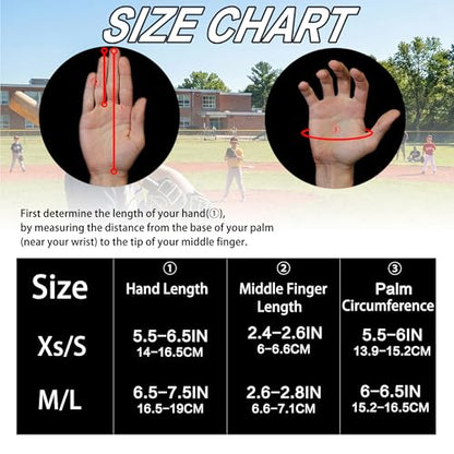 Classic Youth Baseball Batting Gloves - Extra Grip, Enhanced Optimal, Shock Absorption, Breathable and Stretchy Softball Glove, Ideal Gift for Kids, Boys, Girls