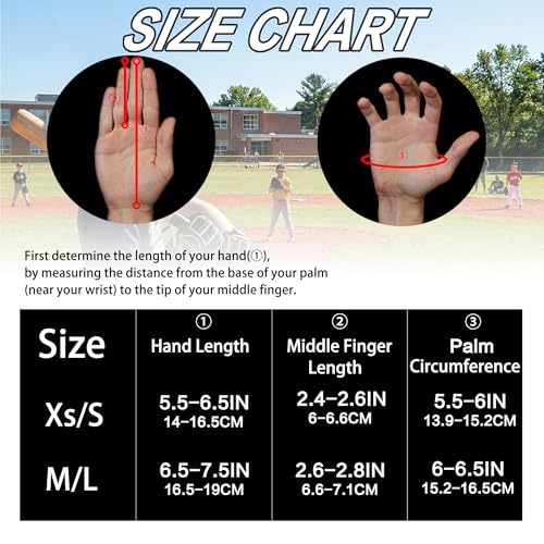 Classic Youth Baseball Batting Gloves - Extra Grip, Enhanced Optimal, Shock Absorption, Breathable and Stretchy Softball Glove, Ideal Gift for Kids, Boys, Girls - size: X-Small-Small