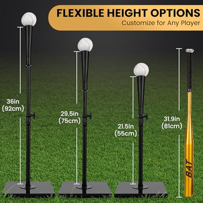 Baseball Batting Tee Set with Light Weight Aluminum Bat and Baseball - Hitting Tee - Baseball Tee - Batting Tees for Baseball - Hitting Tee for Baseball - Baseball Hitting Tee - Baseball Tee Set