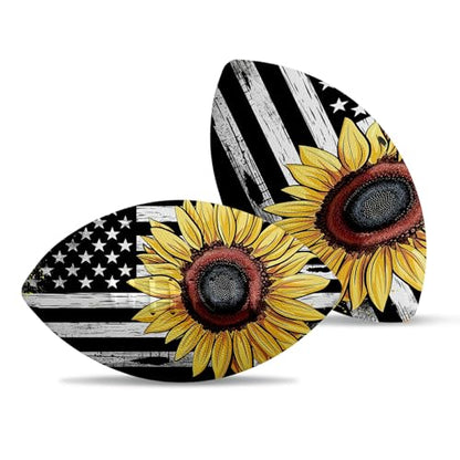 American Football, Official Size 11.9 x 7.3 Inch, Premium Composite Leather High-Grip Ball with Pro-Style Lacing, Unique Prints for Training, Games & Gifts - color: Sunflower Flag