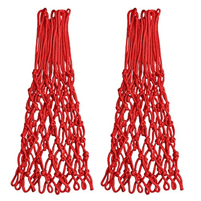 Sanung 2 Pieces Professional Basketball Net Replacement, Heavy Duty Anti Whip 12 Loops Red Standard Size Basketball Rim Net Fits Indoor and Outdoor All Weather