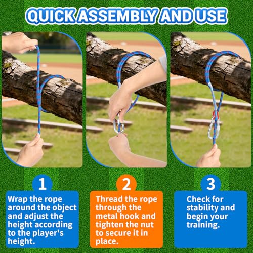 Portable Baseball Swing Trainer Suitable for Baseball and Softball Training, Supports Solo Batting Practice, Features Easy Setup, and Enables Fast, Efficient Training Sessions