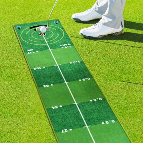 Golf Putting Mat, Professional Training Pad, 19.69x94.49 Inches Tool with Anti Slip Use, Sports Practice Aid, Men Women Prep with Easy Handling, Home Accessories for Indoor Outdoor Travel Office Daily