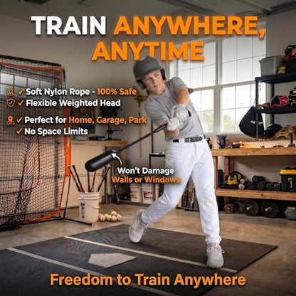 The Yellow Baseball Swing Trainer kit Includes 12 Training Balls and 1 Centrifugal Swing Trainer, as Well as a Rope Baseball Batting bat for Comprehensive Training.
