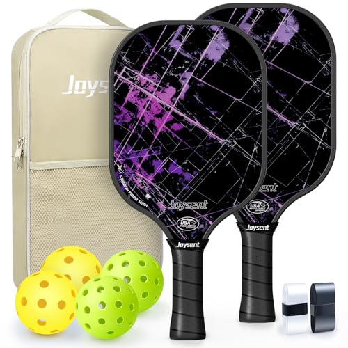 Pickleball Paddles Set, USAPA Approved Carbon Fiber Pickleball Set of 2 with Beginner Pickleball Rackets, Indoor Outdoor Pickle Balls for Adults Men Women, JT-1 - color: Rift