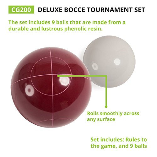 Champion Sports Outdoor Game Sets – Volleyball, Badminton, Tetherball, Bocce & Croquet - style: Bocce Ball