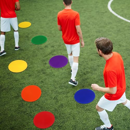Tinideya TPE Floor Spot Markers Dots for Gym Flat Non Slip Spot Marker Dance Dot for Gym Sports Soccer Basketball Agility Training Field Marking Equipment - size: 10 Inch