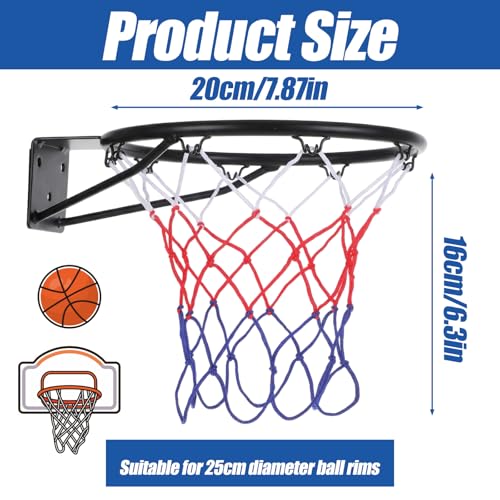 2 Pack Mini Basketball Nets Replacement 8 Loops Basketball Hoop Net for Indoor and Outdoor Small Rim