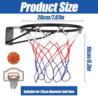 2 Pack Mini Basketball Nets Replacement 8 Loops Basketball Hoop Net for Indoor and Outdoor Small Rim
