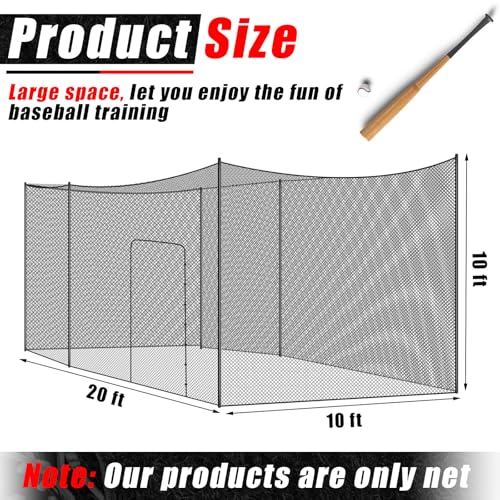 Syhood Baseball Batting Cage Net Heavy Duty Cricket Golf Softball Hitting Practice Net Portable Pitching Cage, Training Sports Barrier Screen for Backyard Outdoor