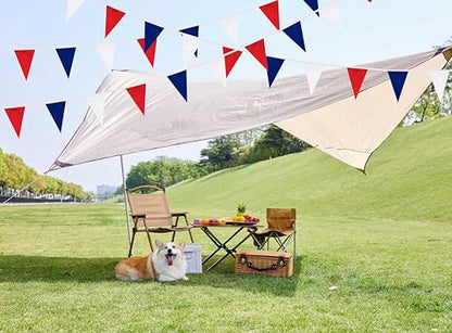100 Feet Red Dark Blue & White Pennant Banner Flags String Hanging Red Dark Blue & White DIY Triangle Bunting Flags,Party Decorations for Grand Opening,Party Events,60 Pcs