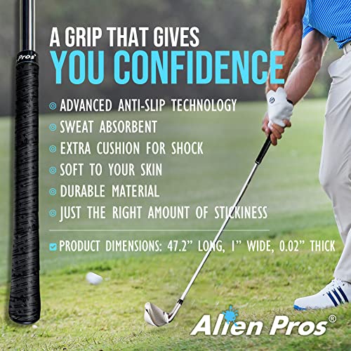 Alien Pros Golf Grip Wrapping Tapes - Innovative Golf Club Grip Solution - Enjoy a Fresh New Grip Feel in Less Than 1 Minute - style: 3-Pack Black Stars