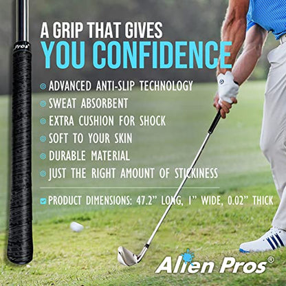 Alien Pros Golf Grip Wrapping Tapes - Innovative Golf Club Grip Solution - Enjoy a Fresh New Grip Feel in Less Than 1 Minute - style: 3-Pack Black Stars