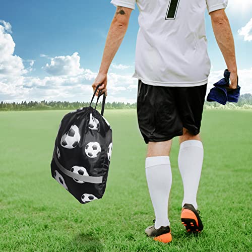 Saintrygo 12 Pcs String Bags Drawstring Back Sack with Reflective Stripe String Bags for Yoga Dance Swimming (Soccer) - style: Soccer