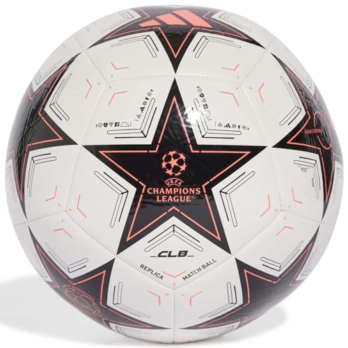 Adidas UEFA Champions League Soccer Ball - color: White/Black/Turbo/Group Stage 24/25, size: 4