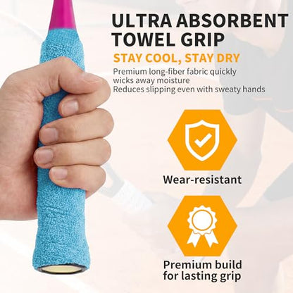 2 Pcs Tennis Racket Grip Tape, Towel Tennis Overgrip Tape, Anti-Slip Absorbent Grip, Racket Overgrip Tape,9 Colors - color: Sky Blue