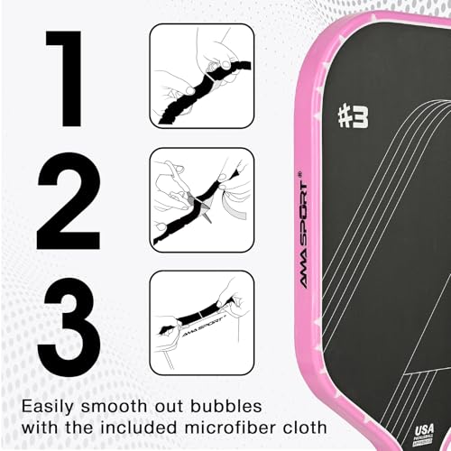 PICKLETECH Pickleball Paddle Protection Tape - Paddle Head Edge Guard - Racket Edge Protection Tape -Fit Perfectly Curved Edge -No Wrinkling - color: Clear Pink, size: Width 20mm