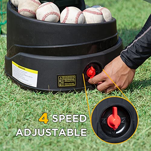 Furlihong 6902BHA Rechargeable Baseball/Softball Toss Machine with Extendable Ball Stacker, Height Adjustable, Use Regulation Baseballs, Softballs or Dimpled Balls, for Hitting Batting Practice