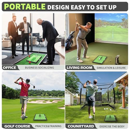 Golf Hitting Mat, Swing Path Feedback Golf Training Mat, 16"x12" Extra Replaceable Practice Mat, Indoor Outdoor Golf Swing Detection Mat, Ideal Golf Gifts for Men & Women Home Backyard Use