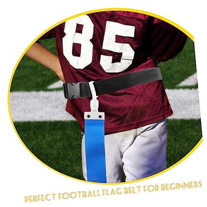 HANABASS Adjustable Football Belt Pvc Multi-use Football Belt Blue Rugby Waist Flag Ribbon Game