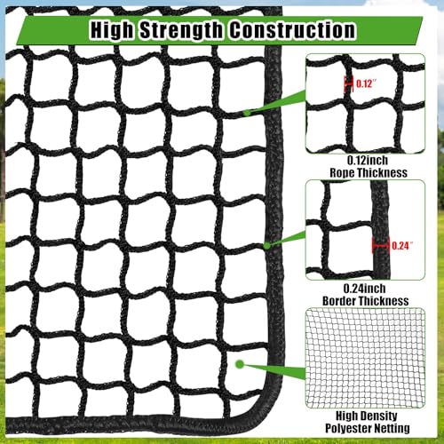 Golf Practice Net, 10Ft/15Ft/20Ft Golf Hitting Nets Heavy Duty Nylon Golf Netting for Garage Backyard - size: 10 x 20 Ft