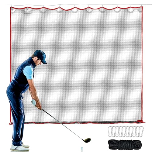Golf Netting, 10ft, 15ft, 20ft Sports Netting - Heavy Duty High Impact Multi-Sport Practice Net for Golf, Baseball, Soccer, Hockey, Lacrosse, Backyard Driving & Training Barrier - style: 10ft x10ft