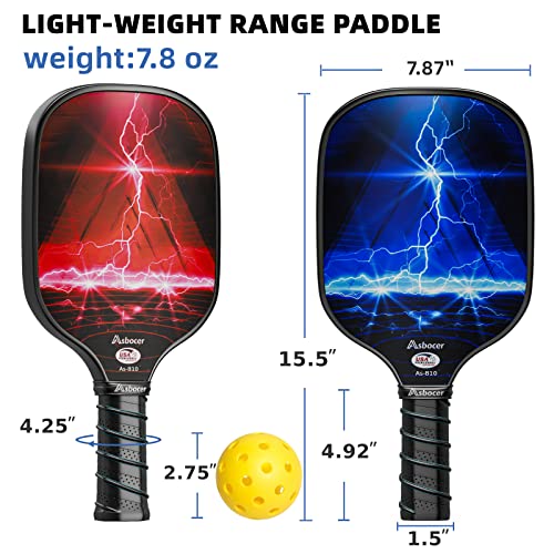 Pickleball Paddles, USAPA Approved Pickleball Paddles Set of 2, Fiberglass Surface Pickleball Set, 4 Pickleball Balls, 2 Cooling Towels, Pickleball Bag, Pickleball Paddle Gifts for Men Women