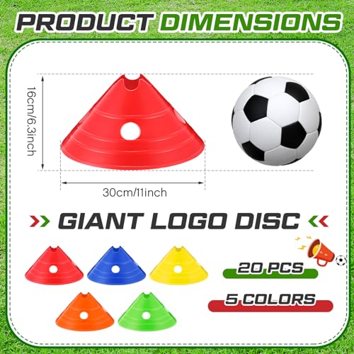 Jumbo Disc Cones Jumbo Soccer Cones with Mesh Bag Giant Large Agility for Soccer Training Adult Sports
