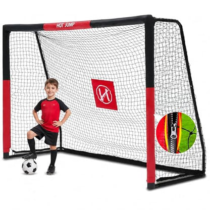 Soccer Goal for Backyard,6x4/8x5/10x6.5/12x6.5ft Metal Soccer, Soccer Goal for Kids 8-12, Soccer net with Zipper Design, Easy Assemble, Weatherproof Foam Padded Goal Post, Adults