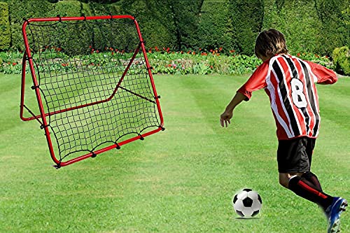 Foldable 3.3 * 3.3FT Soccer Rebounder Net with Thickened Tube and Rope, Football Rebound Net, Kickback Soccer Trainer for Kids and Teenagers - Ball Rebounder Soccer Trainer for Indoor Outdoor