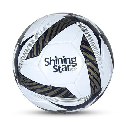 NIVIA Shining Star - 2022 Football/Rubberized Stitched Football/32 Panels/International Match Ball/Size - 5 (Black & White)