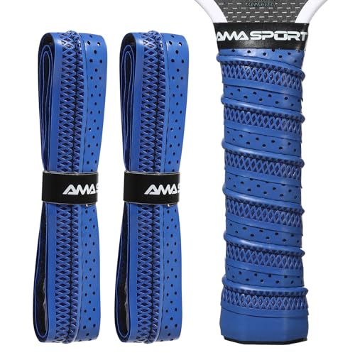 AMA SPORT Pickleball Paddle Grip Tape 2 Pack Pickleball Overgrip Replacement Grip Wrap for Pickleball Rackets Anti-Slip Grip Ridge Easy Installation and Long-Lasting Performance - color: Dark Blue