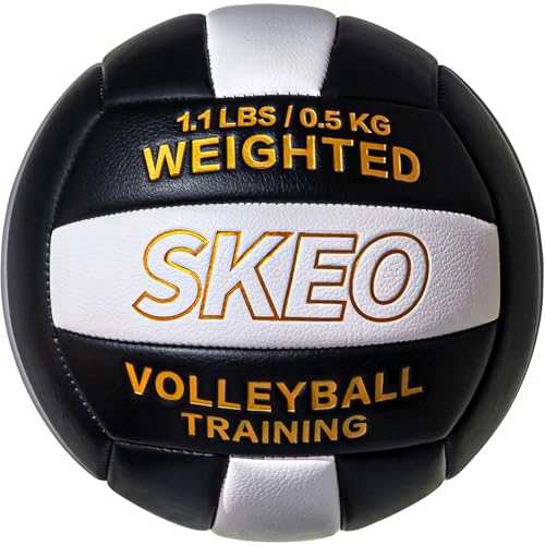 SKEO Training Volleyball Weighted 1.1 LBS Heavy Ball Official Size 5, for Outdoor Indoor, Softy Composite Leather Delivers Authentic Feel Natural Bounce (Deflated)
