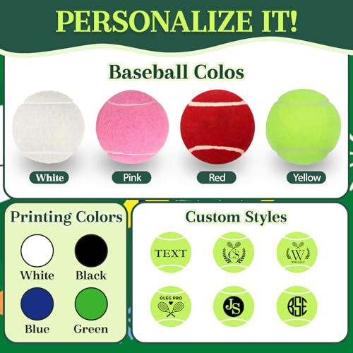 Personalized Tennis Ball, Gifts for Tennis Lovers, Custom Name Tennis Ball, Pet Playing Balls, Training & Practice Balls for Beginners, Tennis Players, Tennis Coach, Birthday Xmas Gifts