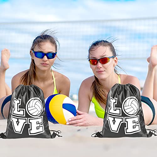 Shappy 12 Pcs 17 Inch Volleyball Style Drawstring Bag Sports Ball Backpack Drawstring Sack Cinch Bags for Team Gift Party Favors - style: Volleyball Style