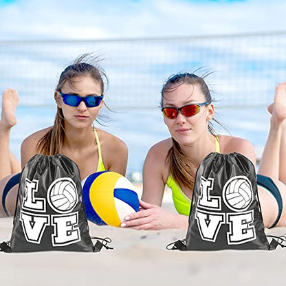 Shappy 12 Pcs 17 Inch Volleyball Style Drawstring Bag Sports Ball Backpack Drawstring Sack Cinch Bags for Team Gift Party Favors - style: Volleyball Style