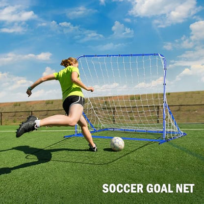 Soccer Baseball Rebounder Net, Soccer Goal Net, Volleyball Softball Rebound Pitchback Net Quick-Switch Angle Training for Control, Passing Practice, Bounce Back Rebounder Goals Gifts Trainer Equipment - size: 5FTx4FT