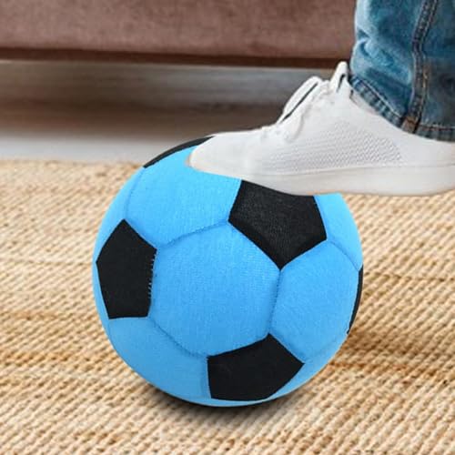 Inflatable Soft Football, Simulation Soccer Ball, 9.84 Inches Beach Toy with Leakproof, Elastic PVC Spheres, Indoor Play Toy with Bounce Design, Blow Up Football for Outdoor Use - color: Velvet Blue