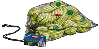 Tourna Green Dot Low Compression Tennis Balls - style: 18 Pack