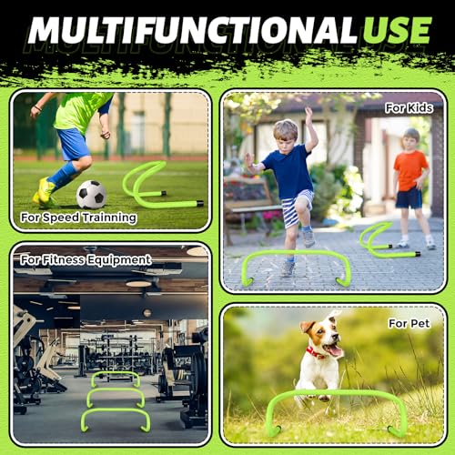 Wettarn 18 Pcs 6" Speed Training Hurdles Durable Agility Training Hurdle Agility Plyometric and All Purpose Equipment for Athletes, Soccer, Basketball - color: Green