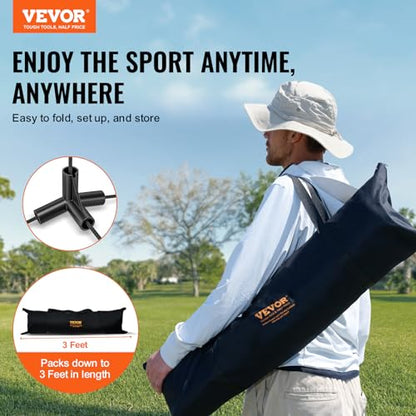 VEVOR Badminton Net, Height Adjustable Volleyball Net, Wide Foldable Pickleball Net, Portable Easy Setup Tennis Net Set with Poles, Stand and Carry Bag, for Kids Backyard Game Indoor Outdoor Use - size: 20 ft
