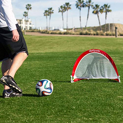 GoSports Portable Pop-Up Soccer Goals for Backyard - Kids & Adults - Set of Two Nets with Agility Training Cones and Carrying Case - size: 2.5 ft Round