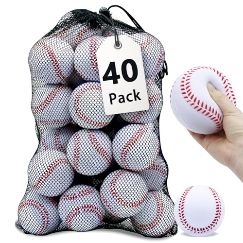 Magicorange Baseball,Foam Baseballs Training Baseballs Unmarked Practice Baseball for Hitting, Soft Toss, Batting, Fielding, Pitching - color: White, size: 40 Pack