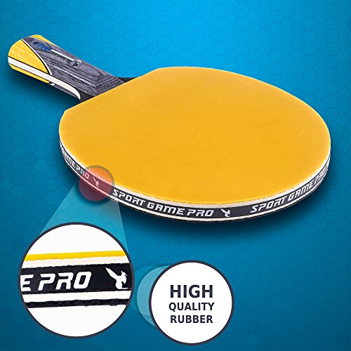 Ping Pong Paddle with Killer Spin + Case for Free - Professional Table Tennis Racket for Beginner and Advanced Players - Improve Your Ping Pong Skills with JT Ping Pong Paddle Set - color: Yellow