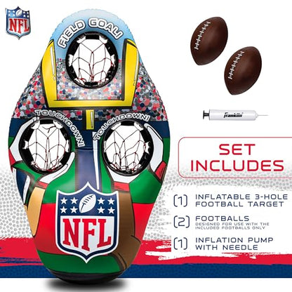 Franklin Sports Inflatable Target Toss Game - Kids Mini Throwing Game Set - Portable Indoor + Outdoor Toy Target - style: Football