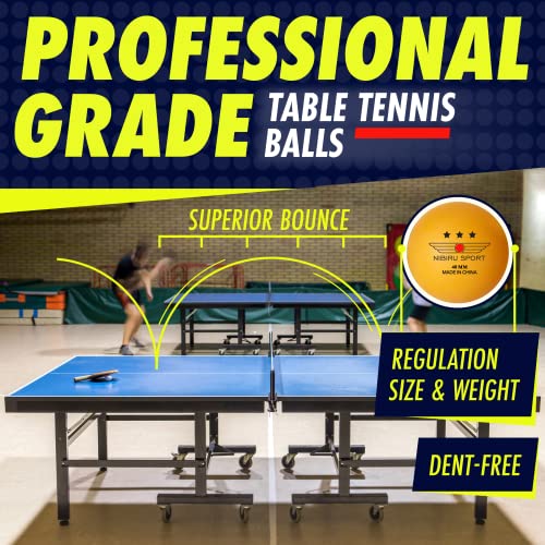 NIBIRU SPORT Professional Ping Pong Paddle Sets - 2 Player or 4 Player Table Tennis Paddles, Retractable Net, Pingpong Balls and Carry Bag Storage Case - Table Tennis Equipment & Ping Pong Accessories - style: 4 Paddles+6 Balls+Net