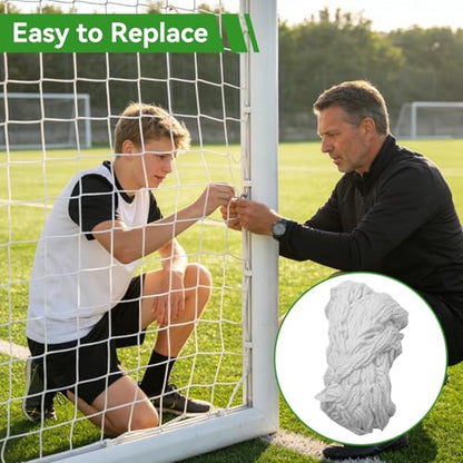 Soccer Net, Soccer Goal Replacement Net for 24x8ft, 12x6ft, 8x6ft and 6x4ft, Football Goal Post Netting, Adults and Youth Soccers Practice 5 Size Ball - size: 6X4FT