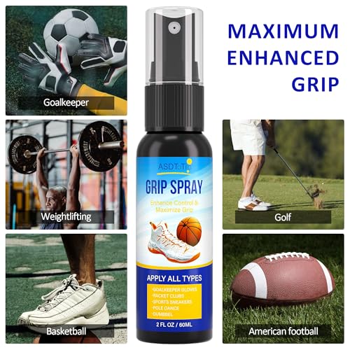 ASDToTio Grip Spray for Basketball Shoes, Goalkeeper Gloves and Football, All-Weather Non-Slip Grip Spray-2oz