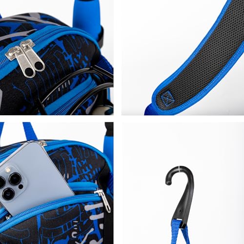 Youth Baseball Bat Bag Backpack, T-Ball & Softball Equipment Gear for Youth with Fence Hook, Lightweight Baseball Bat Backpack, Large Main Compartment for Helmet - color: Blue